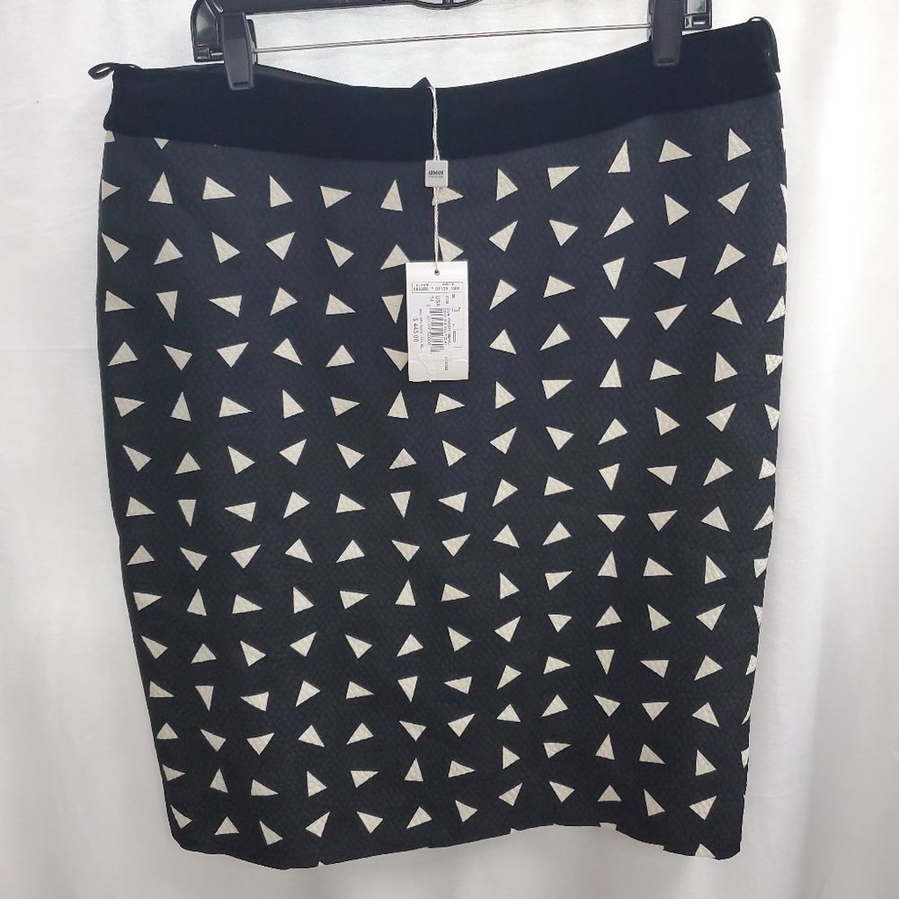 Armani Collezioni Women's Black/White Triangle Design Skirt Size 14